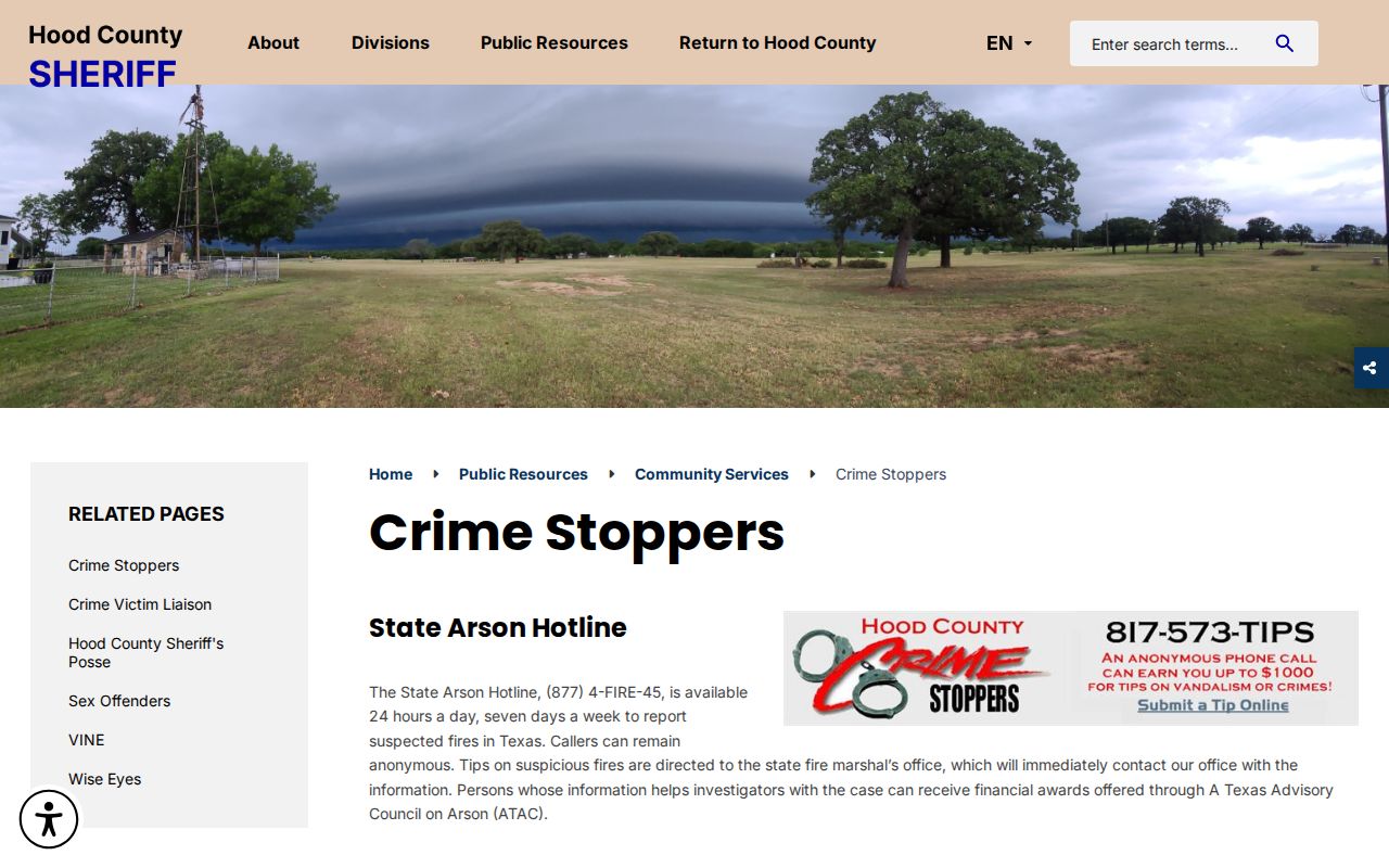 Hood County Crime Stoppers warrant tip and wanted-record information